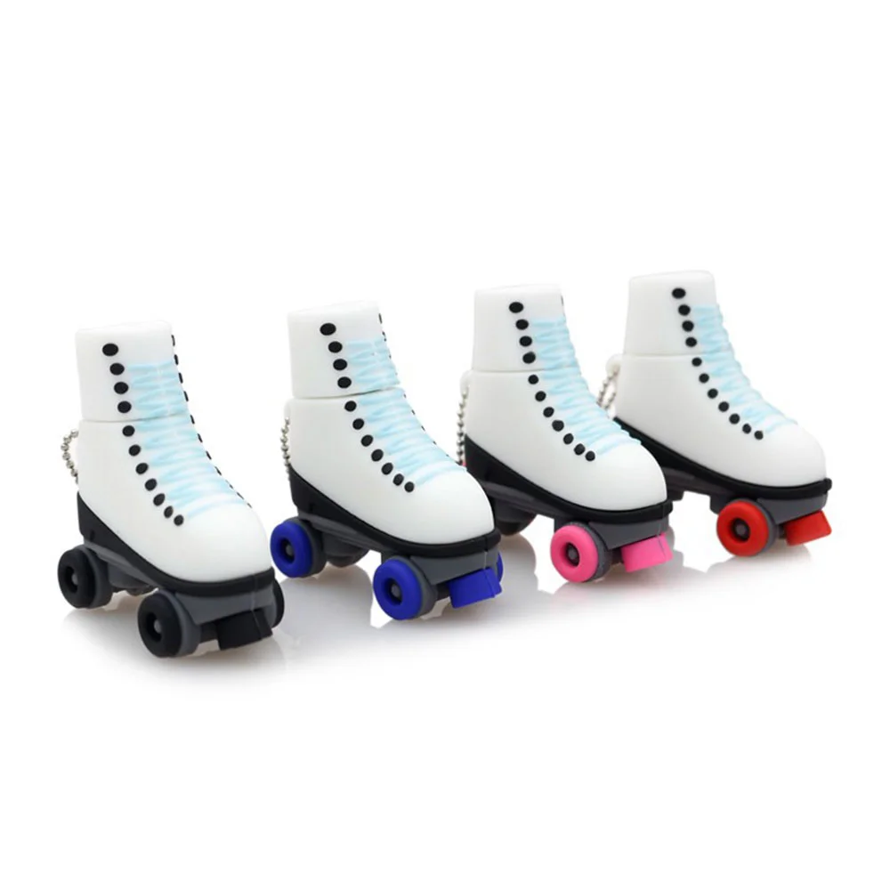 Флешка Резиновая Роликовые Коньки Roller Skates Q379 Белый - фото 3