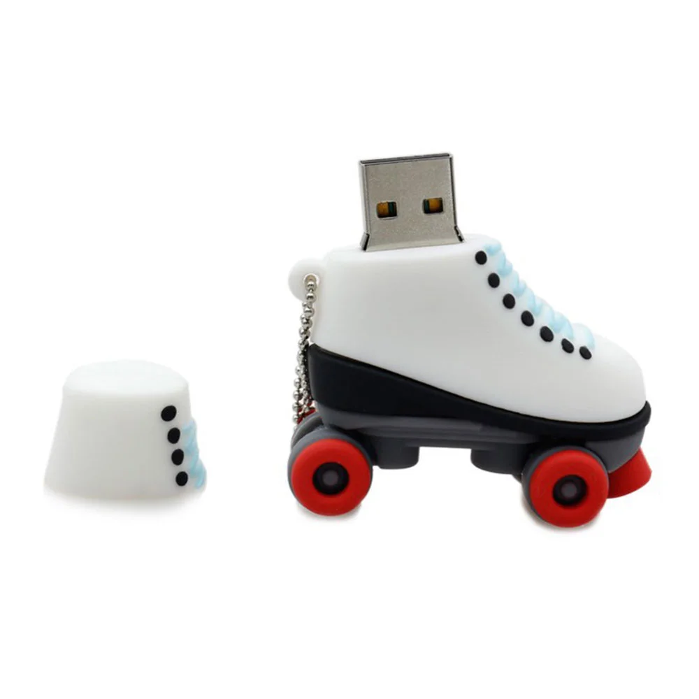 Флешка Резиновая Роликовые Коньки Roller Skates Q379 Белый - фото 5