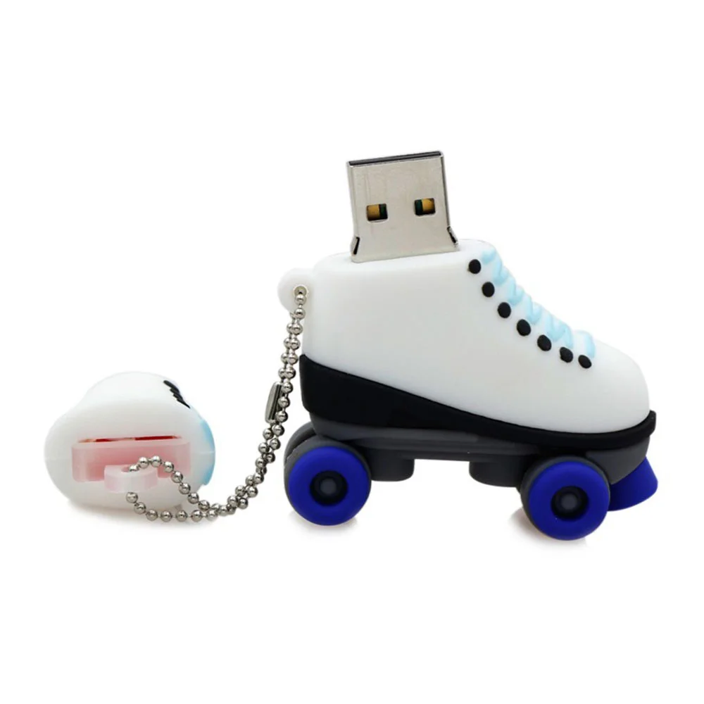 Флешка Резиновая Роликовые Коньки Roller Skates Q379 Белый - фото 6