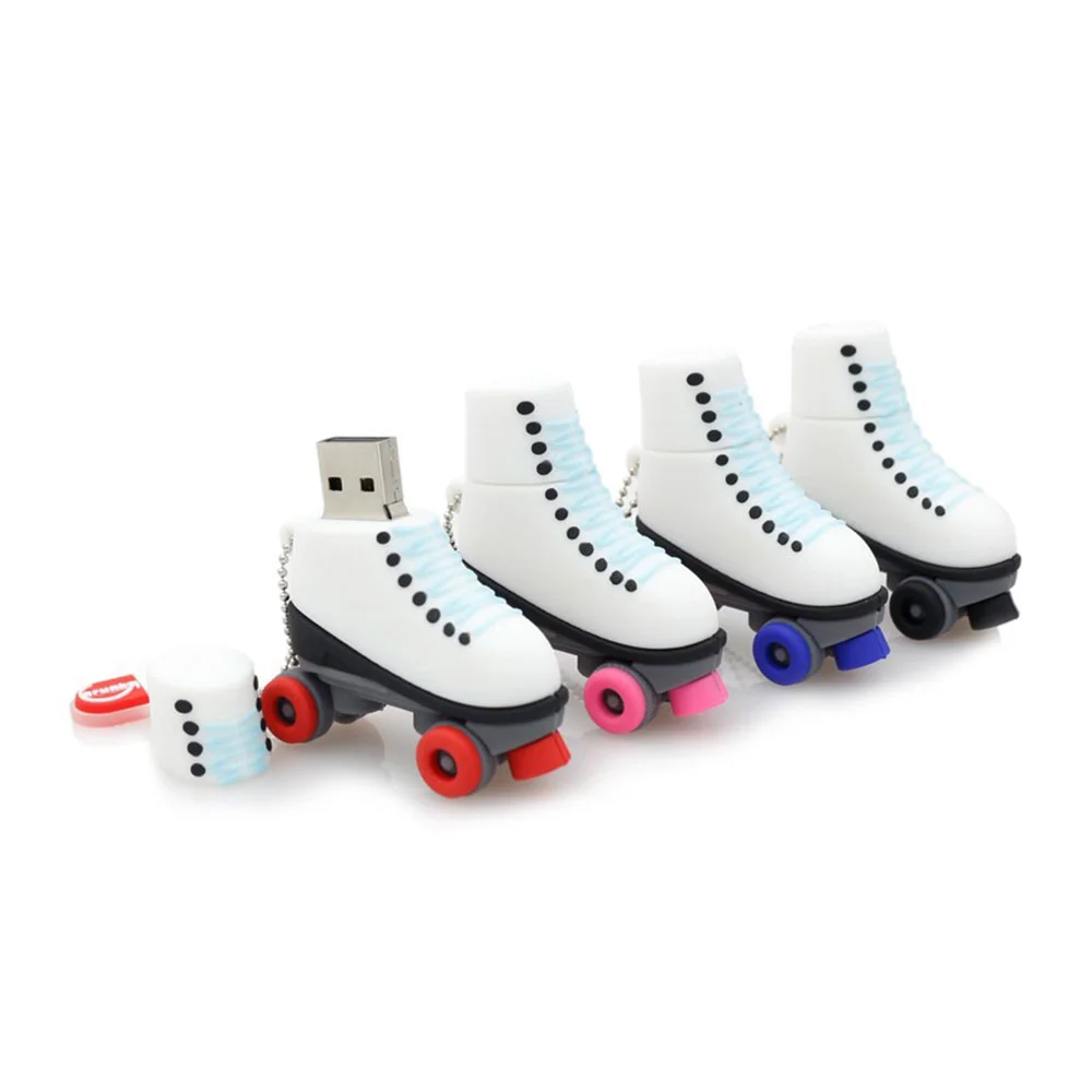 Флешка Резиновая Роликовые Коньки Roller Skates Q379 Белый - фото 7