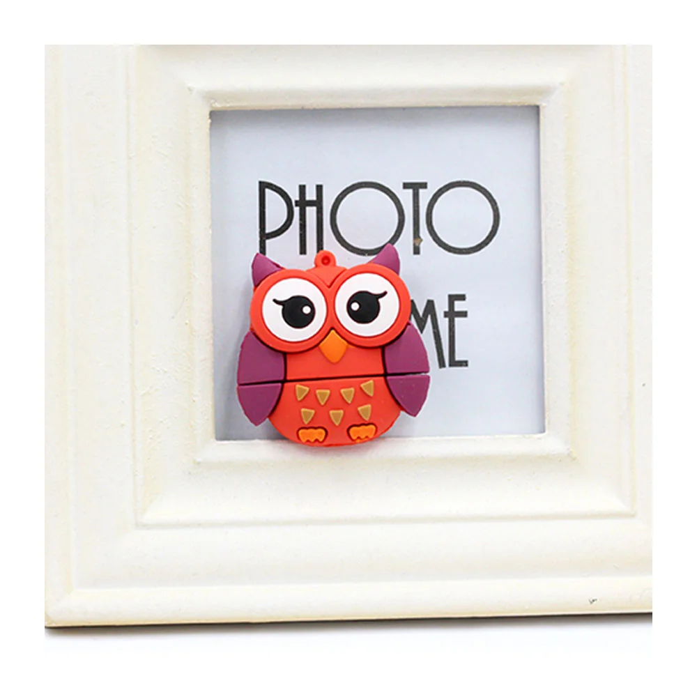 Флешка Резиновая Глазастая Сова Big Eyed Owl Q387 Красный - фото 3
