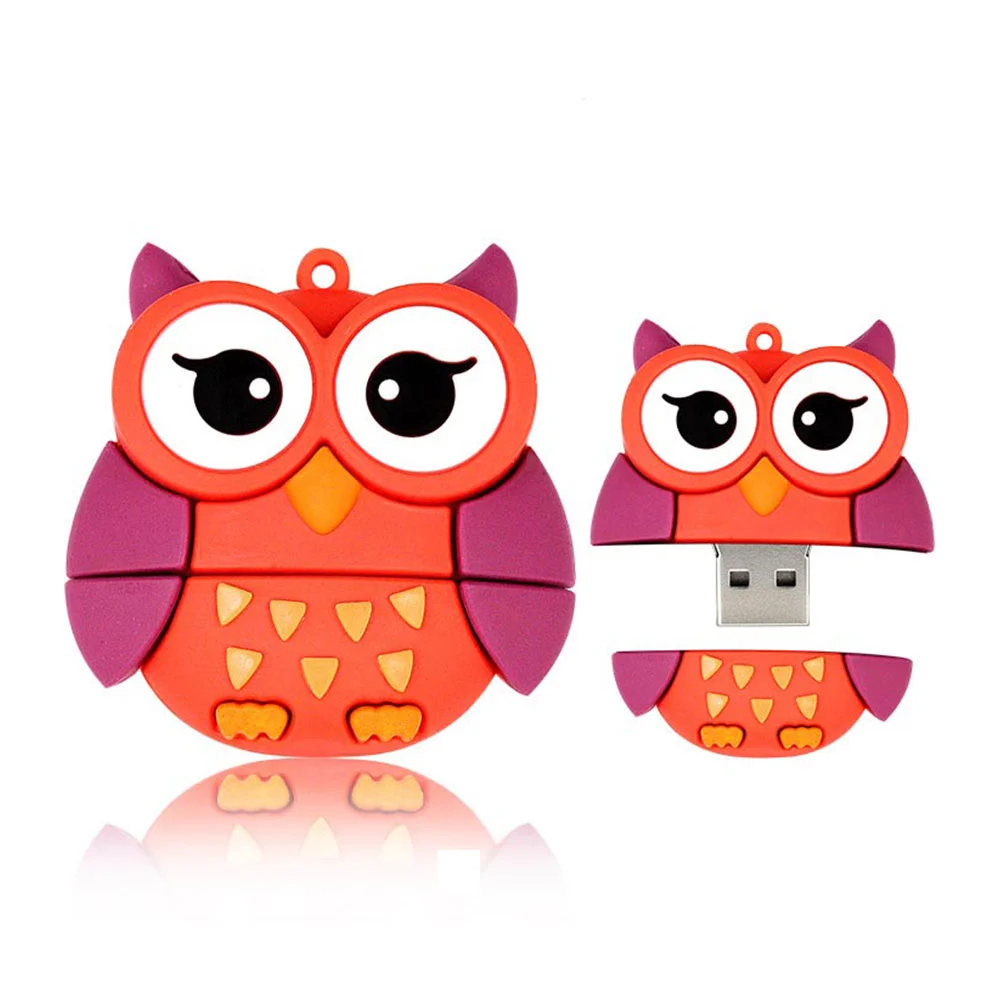 Флешка Резиновая Глазастая Сова Big Eyed Owl Q387 Красный - фото 4