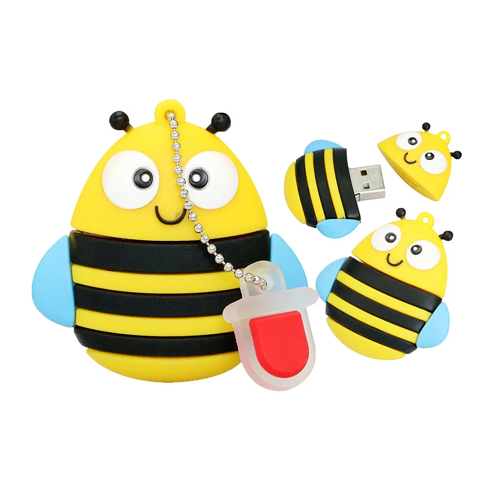 Флешка Резиновая Пчела Bee Q390 Желтый - фото 2