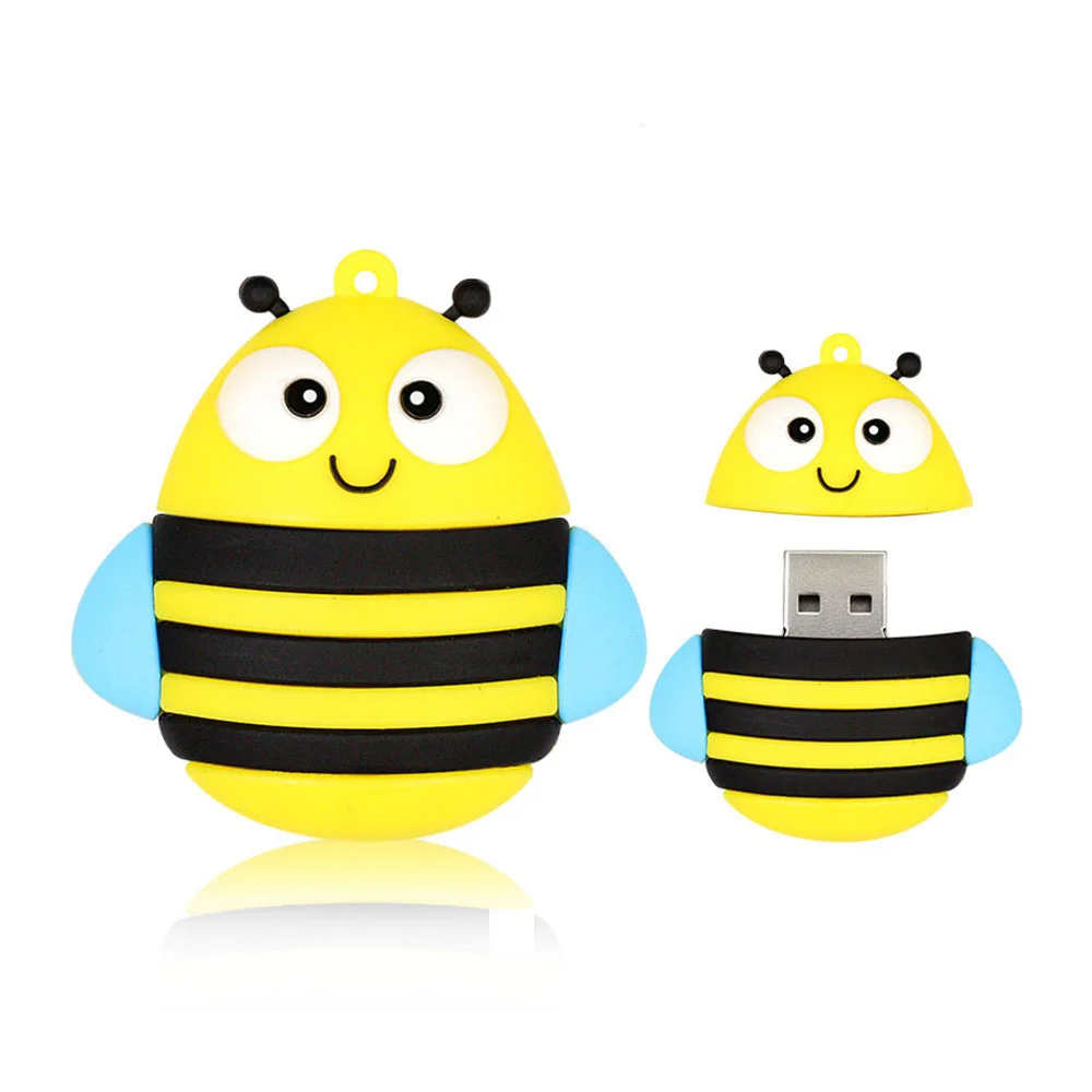Флешка Резиновая Пчела Bee Q390 Желтый - фото 4