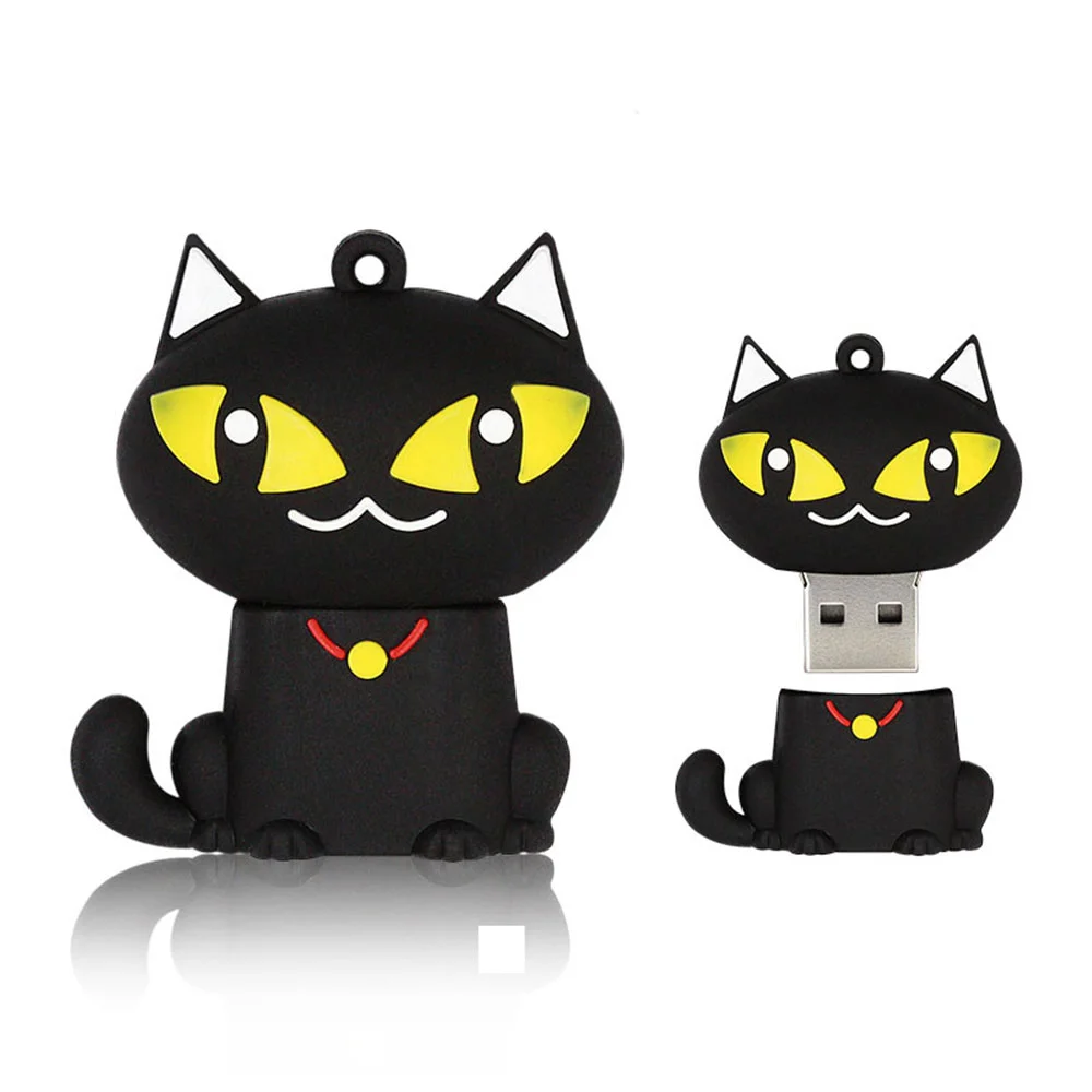 Флешка Резиновая Черная Кошка "Black Cat" Q392 - фото 2