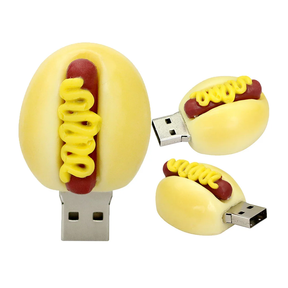 Флешка Резиновая Хот Дог Hot Dog Q397 Желтый - фото 2