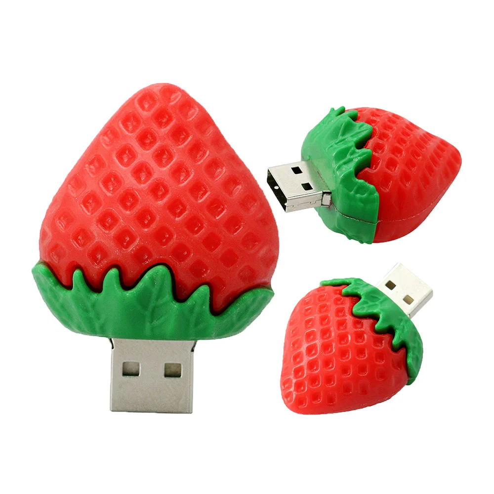 Флешка Резиновая Клубника "Strawberry" Q398 Красный - фото 2