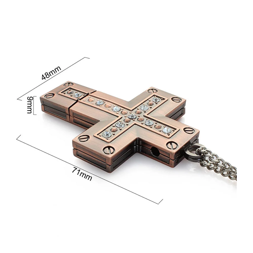 Флешка Металлическая Крест Cross R404 Медный - фото 2