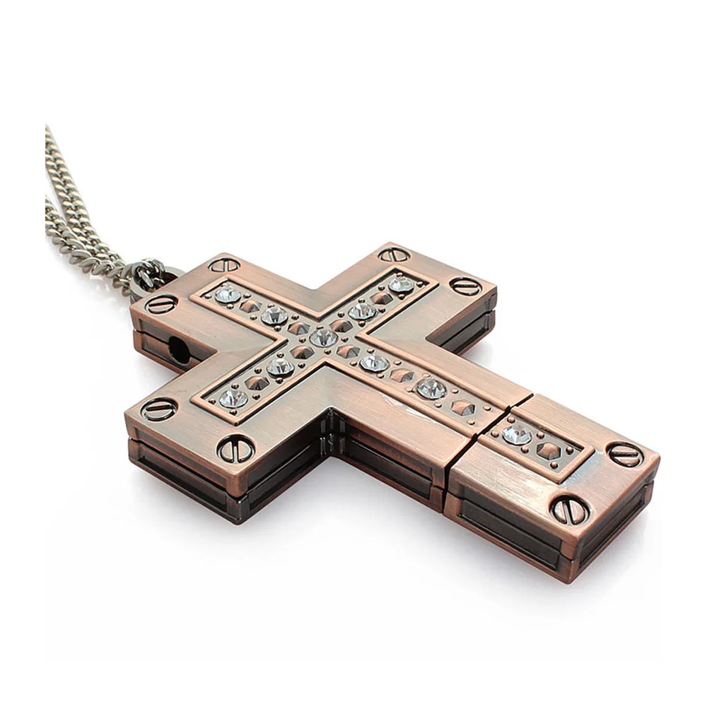 Флешка Металлическая Крест Cross R404 Медный - фото 5