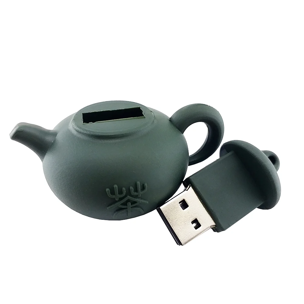 Флешка Резиновая Чайник Teapot S437 Зеленый - фото 10