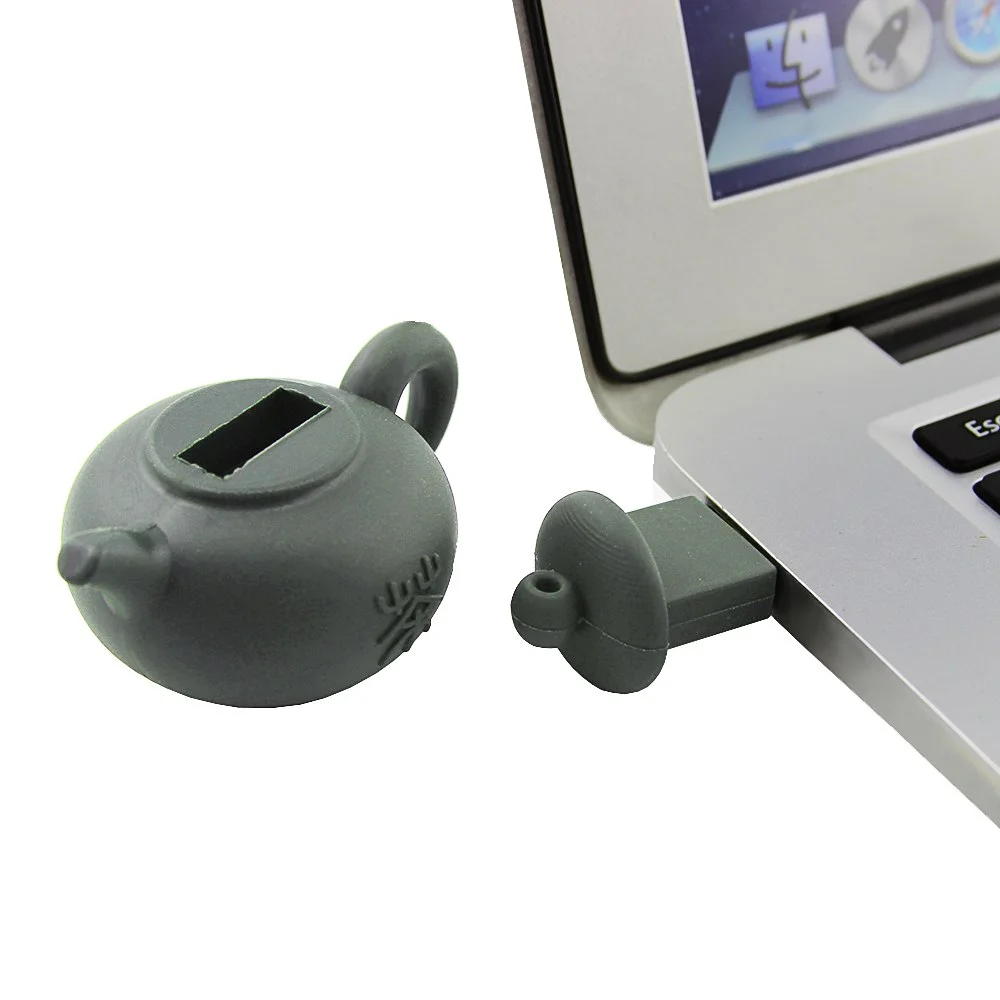 Флешка Резиновая Чайник Teapot S437 Зеленый - фото 3