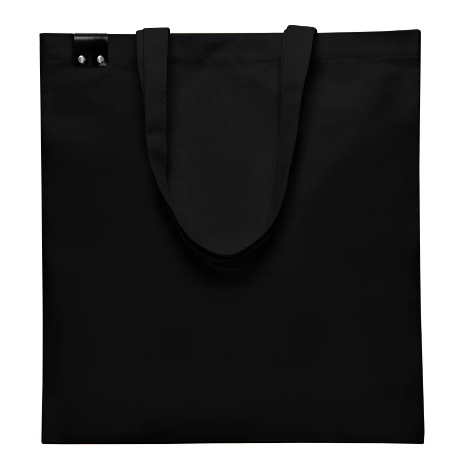 Сумка для покупок IVORY 325 г/м² с PU нашивкой чёрный/чёрный Чёрный. - фото 2