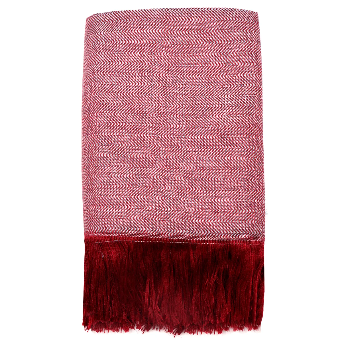 Плед полушерстяной COMFORT, бордовый - фото 2