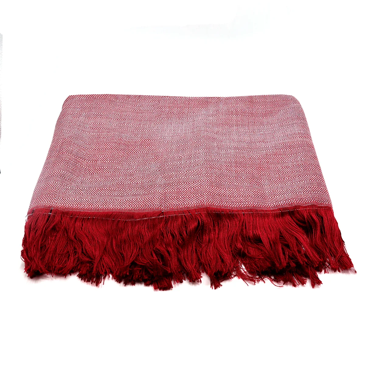 Плед полушерстяной COMFORT, бордовый - фото 3