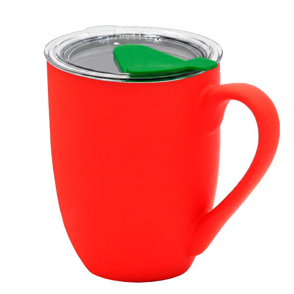 Кружка с крышкой Velvet Duo софт-тач тёмно/зелёная - фото 10