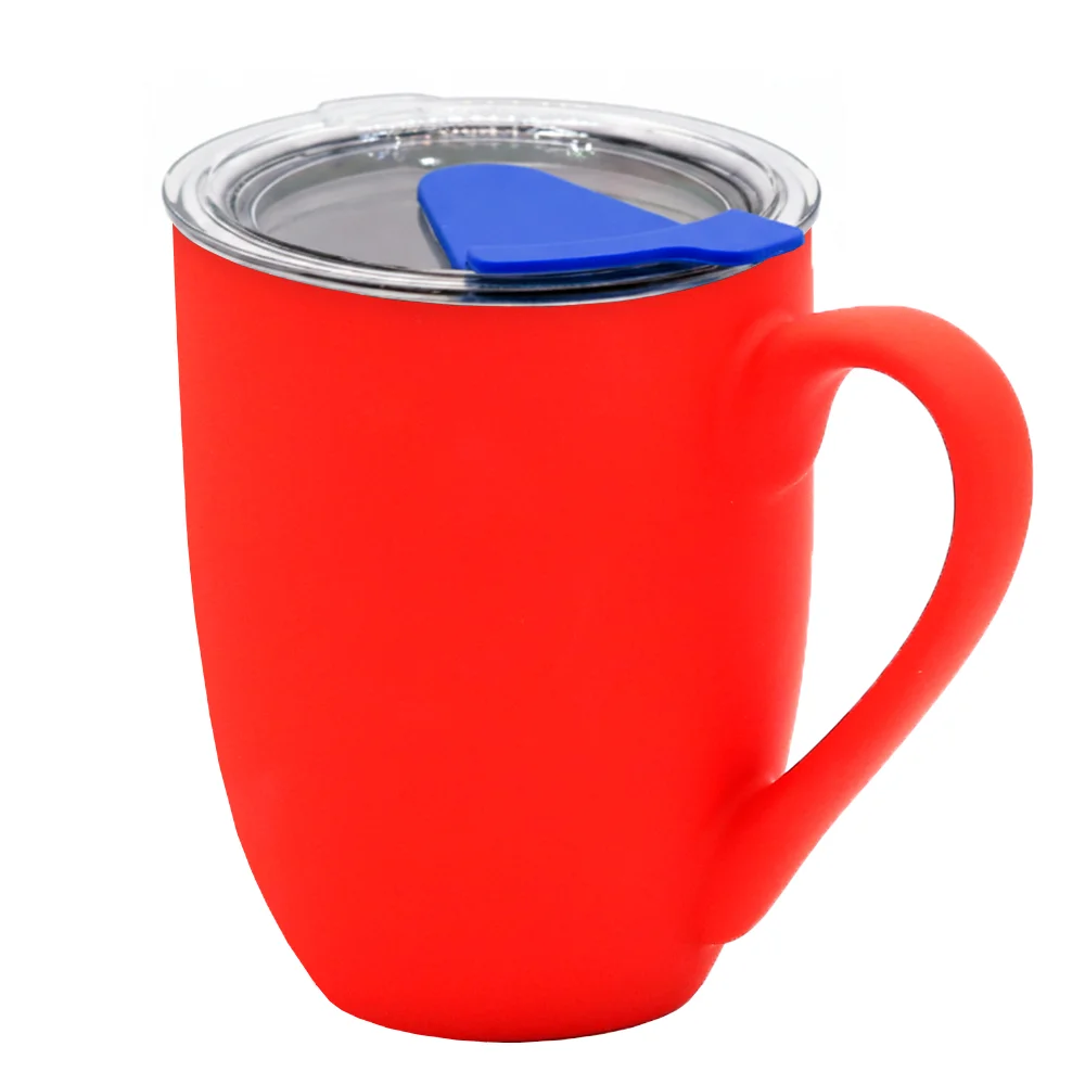 Кружка с крышкой Velvet Duo софт-тач тёмно/зелёная - фото 11