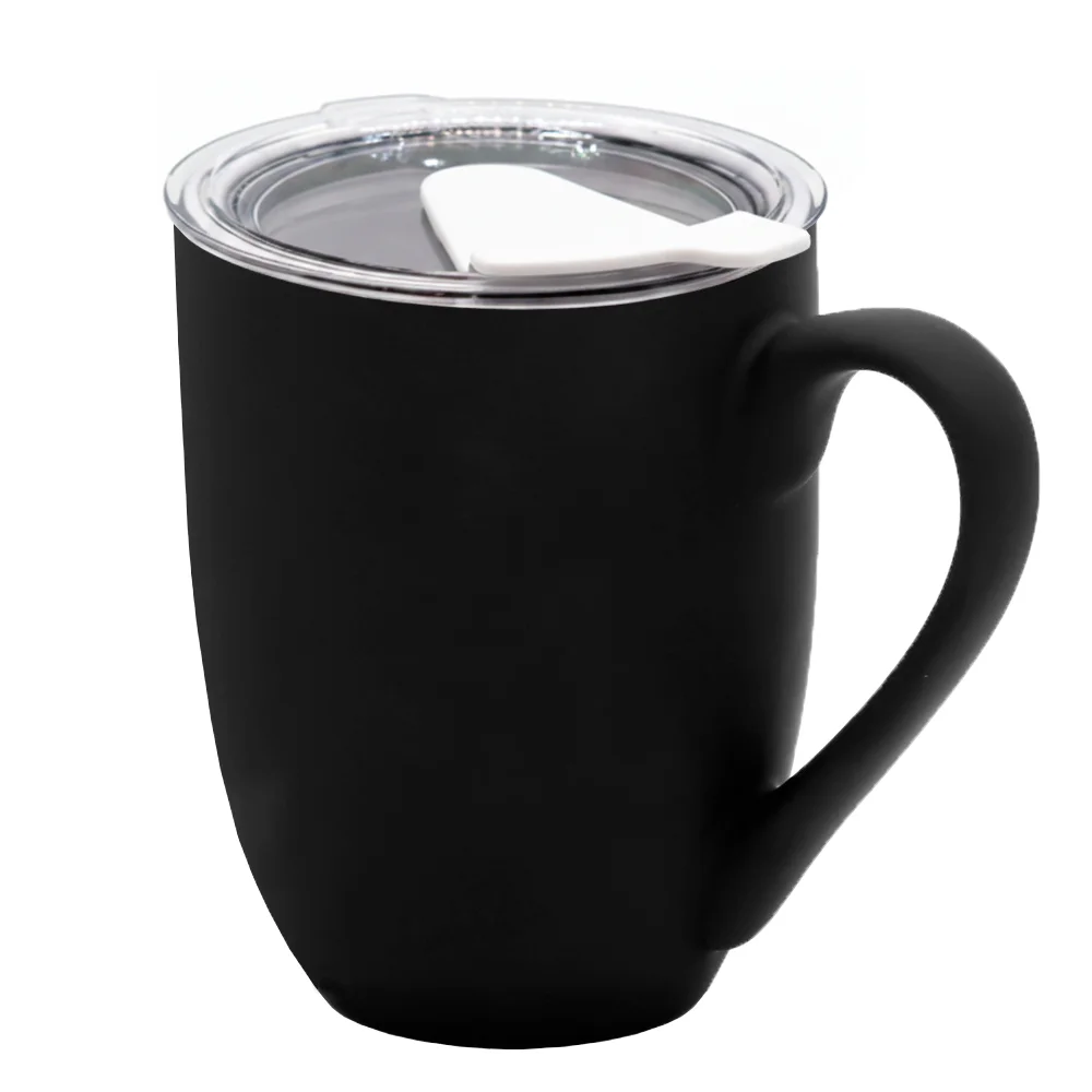 Кружка с крышкой Velvet Duo софт-тач тёмно/зелёная - фото 15