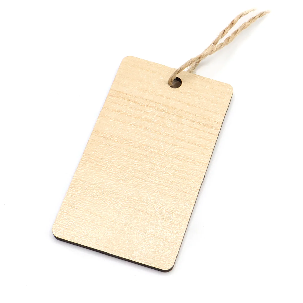 Бирка из ламинированного ХДФ на верёвке Прямоугольная