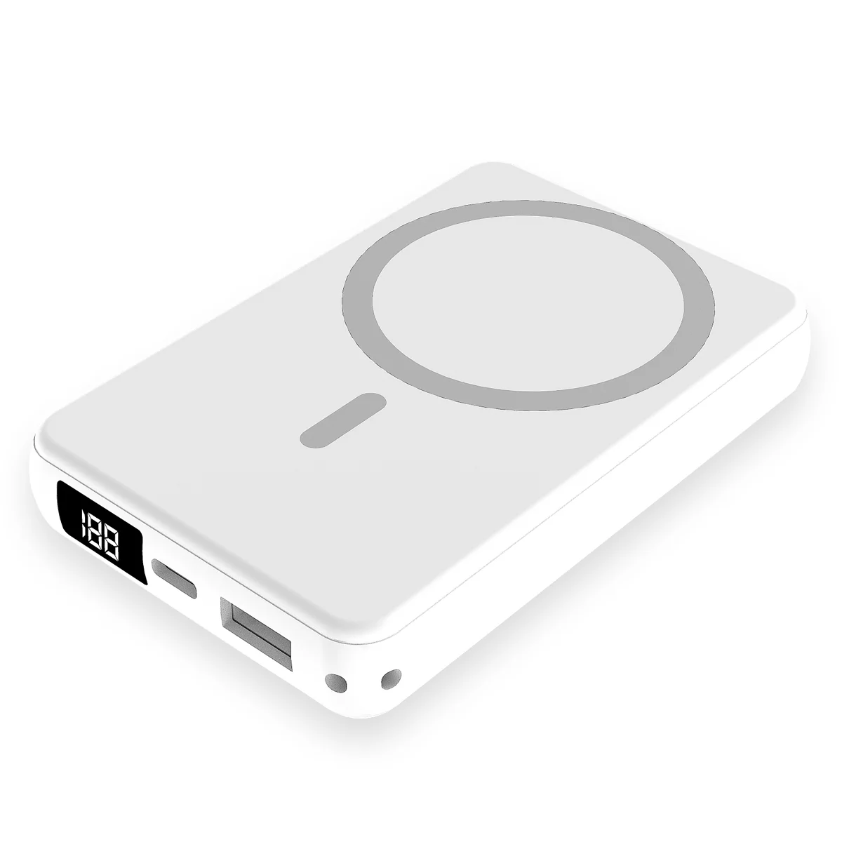 Магнитный внешний аккумулятор Quantum с беспроводной зарядкой 15W 10000 Mah белый - фото 3