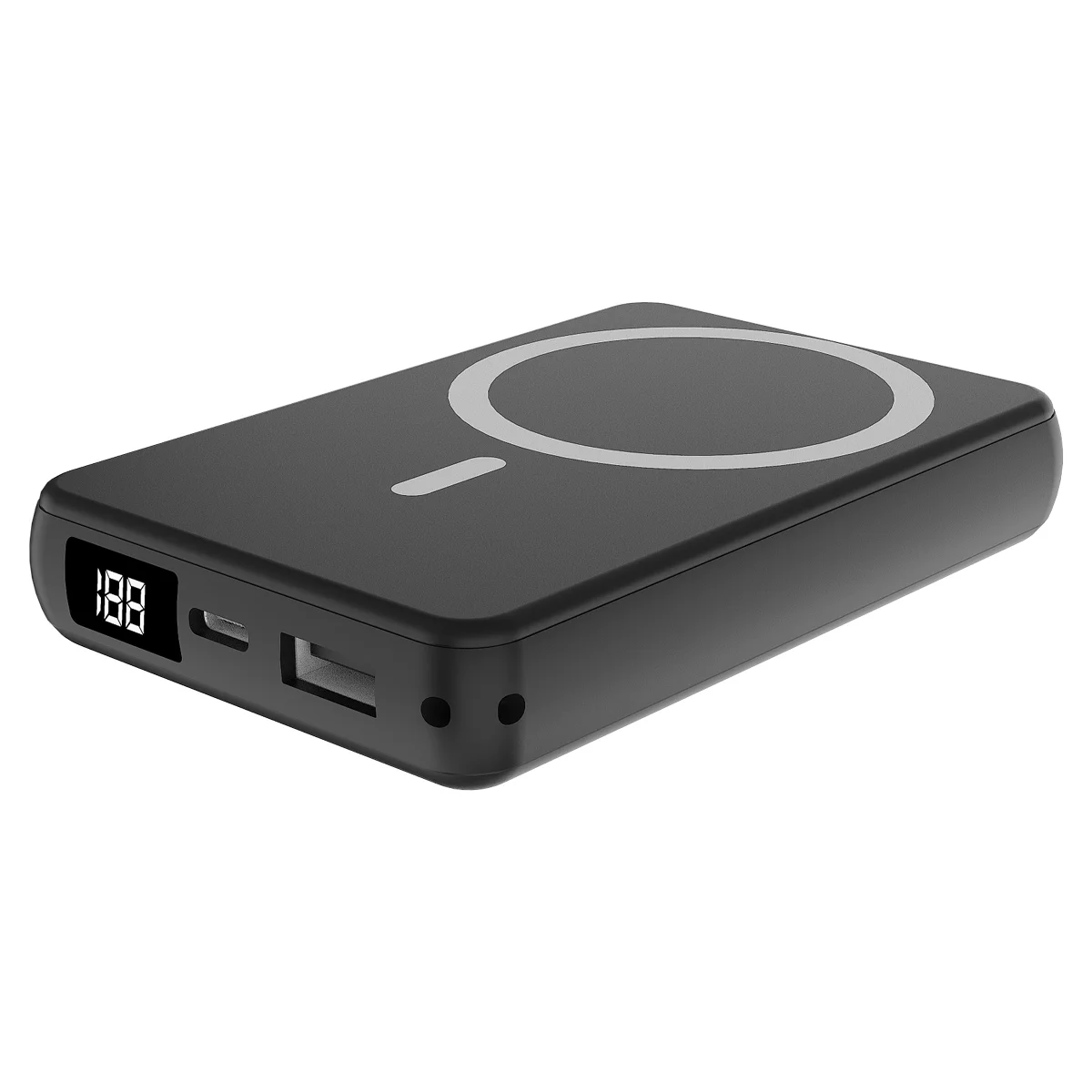 Магнитный внешний аккумулятор Quantum с беспроводной зарядкой 15W 10000 Mah черный - фото 3