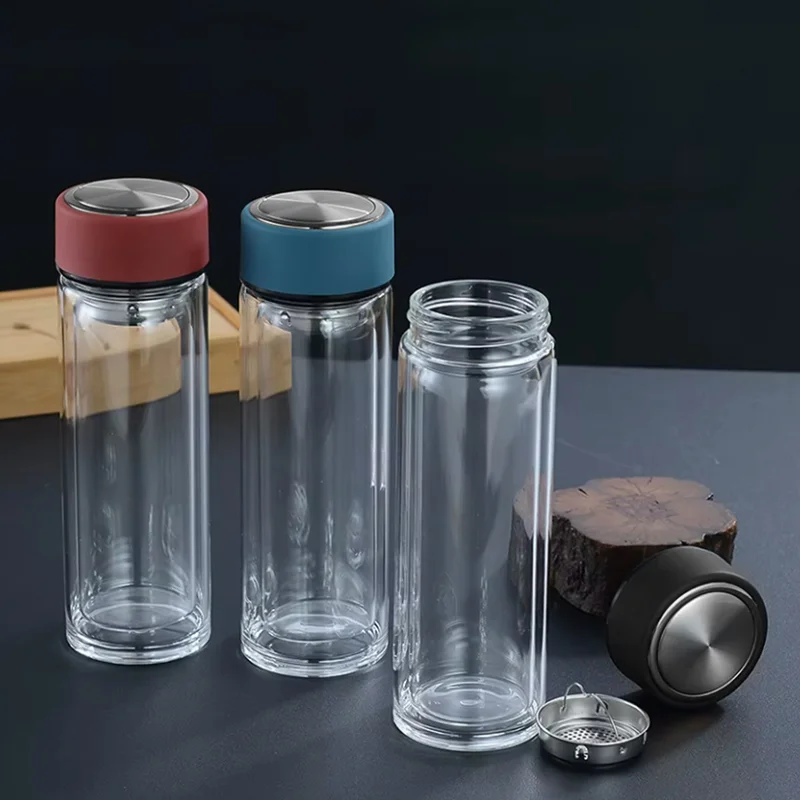 Термос стеклянный с инфьюзером Steelite, красный, 300 мл - фото 3