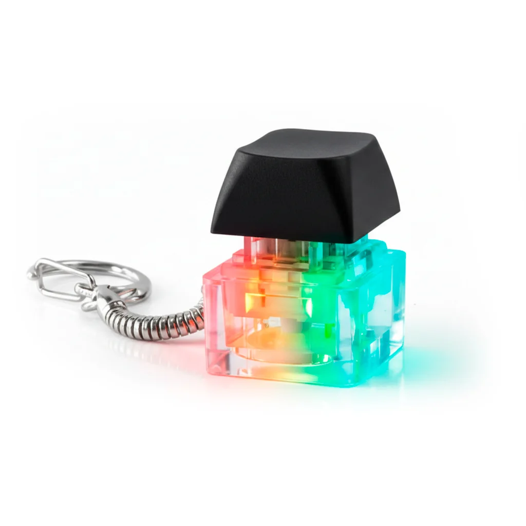 Брелок PUSH ME с LED подсветкой, чёрный - фото 2