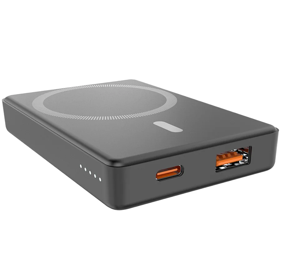 Магнитный внешний аккумулятор Magnetic с беспроводной зарядкой 5W 5000 Mah черный - фото 2