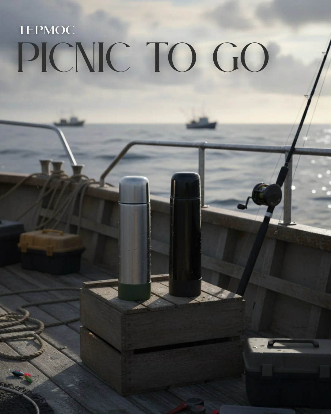 Термос Picnic Silver To Go серебристый/хаки 500 мл - фото 2