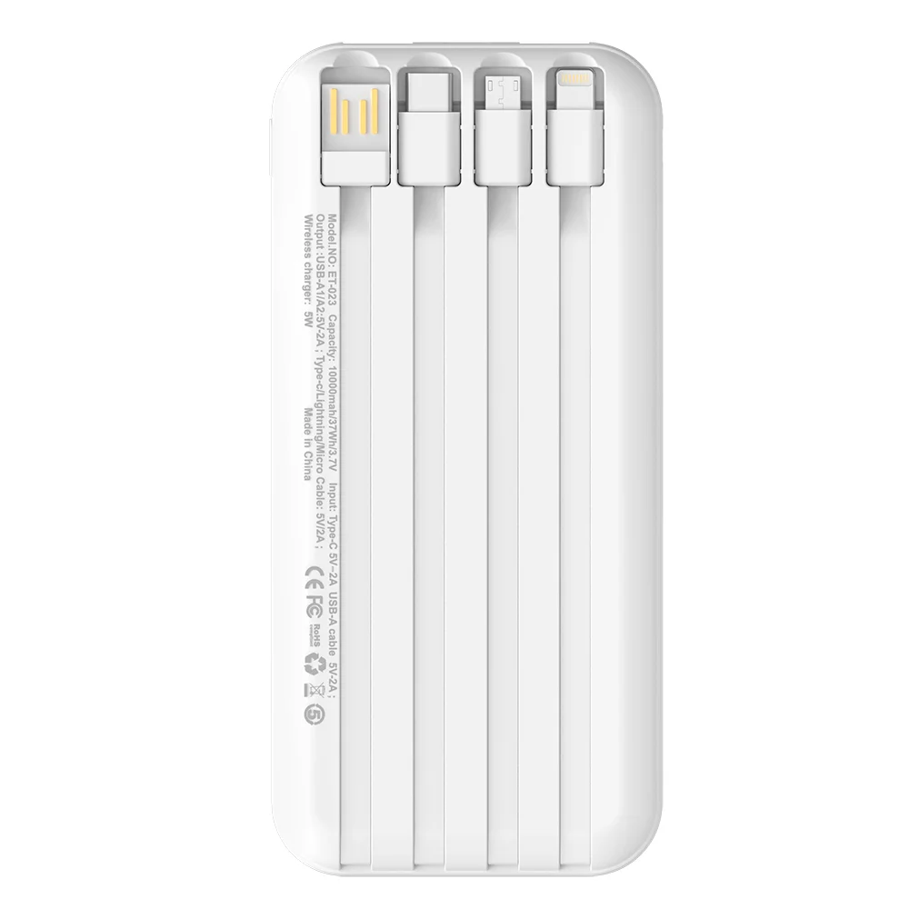 Внешний аккумулятор Authority с беспроводной зарядкой 5W 10000 mAh белый - фото 3