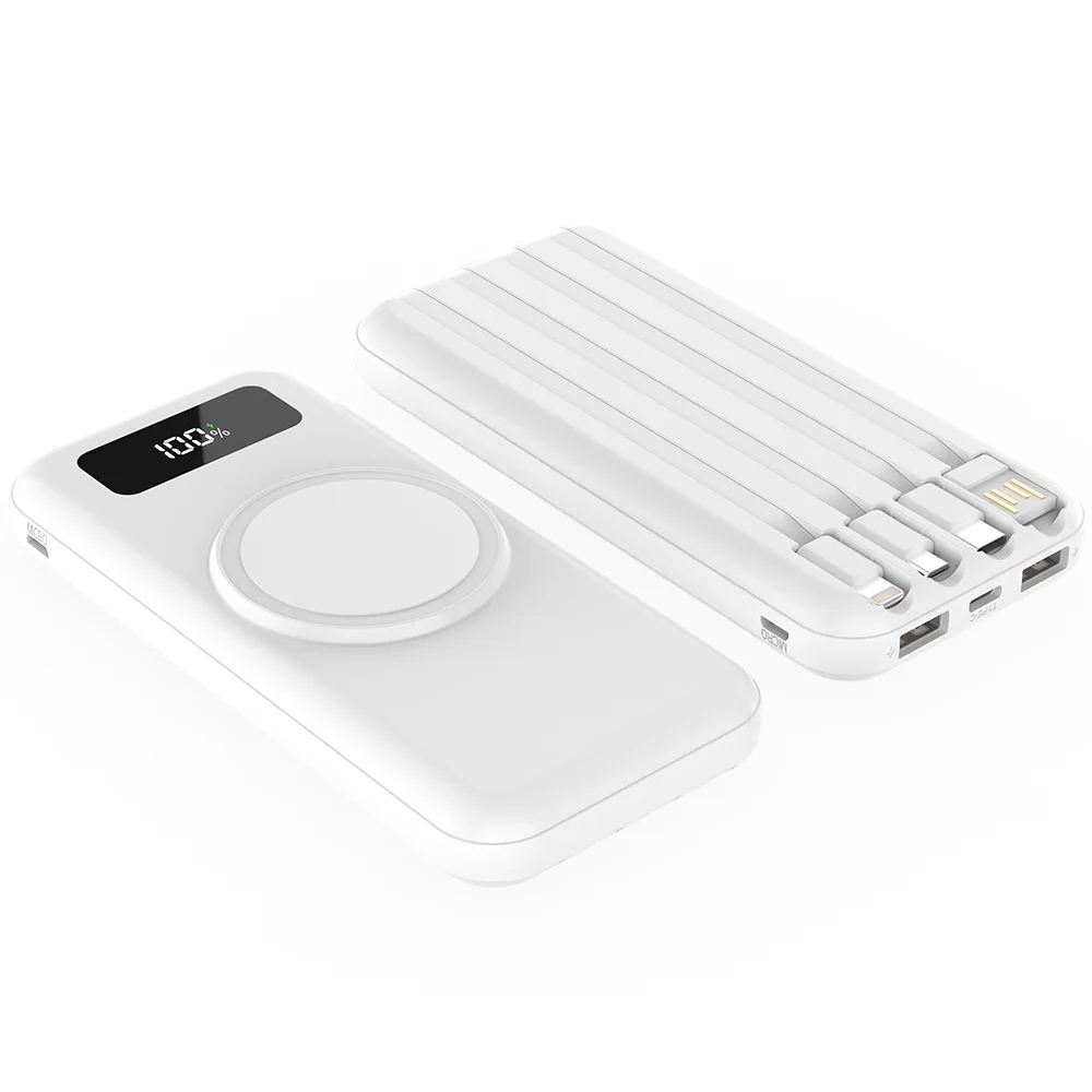 Внешний аккумулятор Authority с беспроводной зарядкой 5W 10000 mAh белый - фото 4