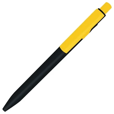 Ручка шариковая пластиковая Ravena Color черная/желтая - фото 3