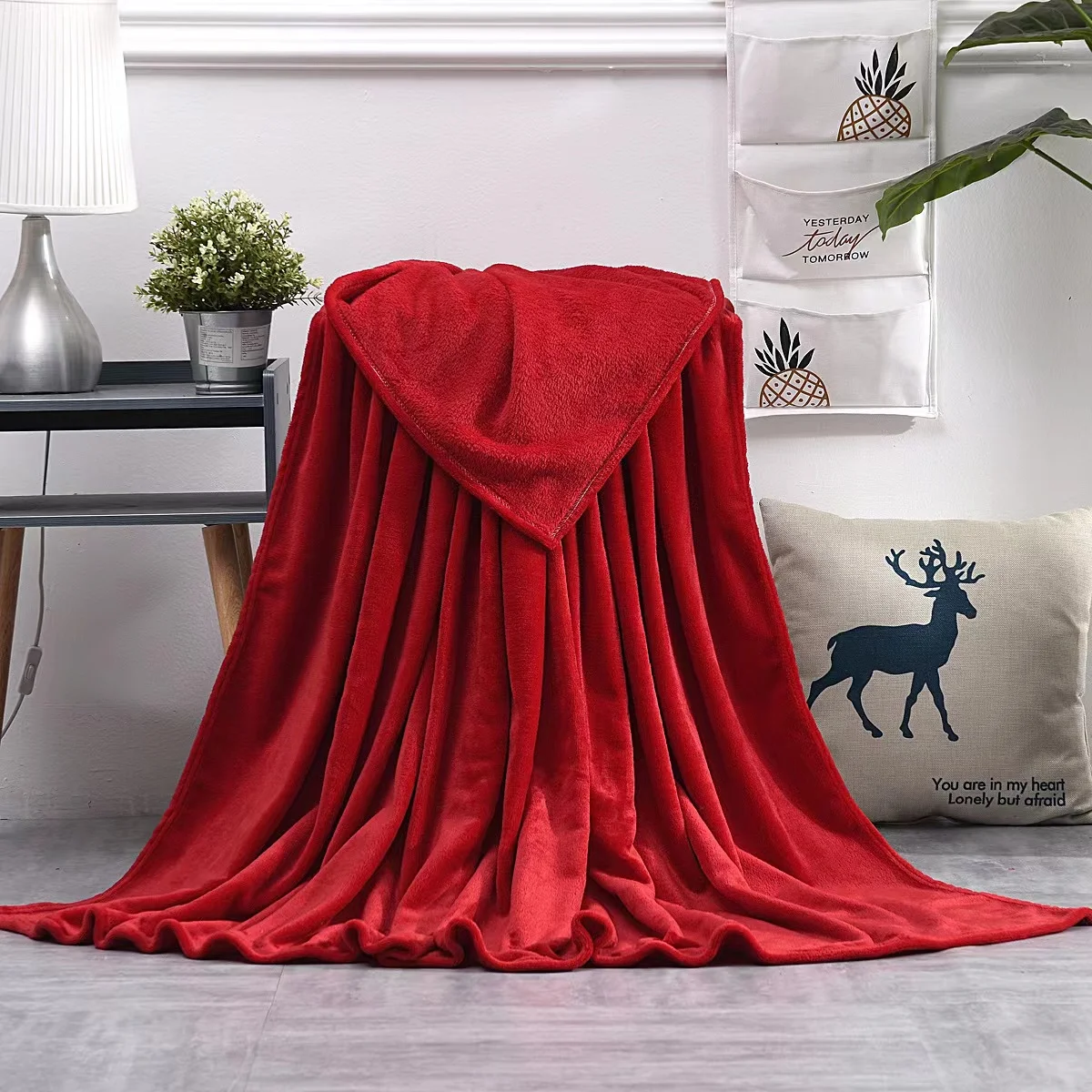 Плед флисовый SUPER SOFT COMFORT TRAVEL красный - фото 3