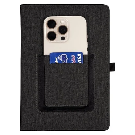 Ежедневник Smart Wallet Cambric A5 черный недатированный в твердой обложке с поролоном Чёрный - фото 2