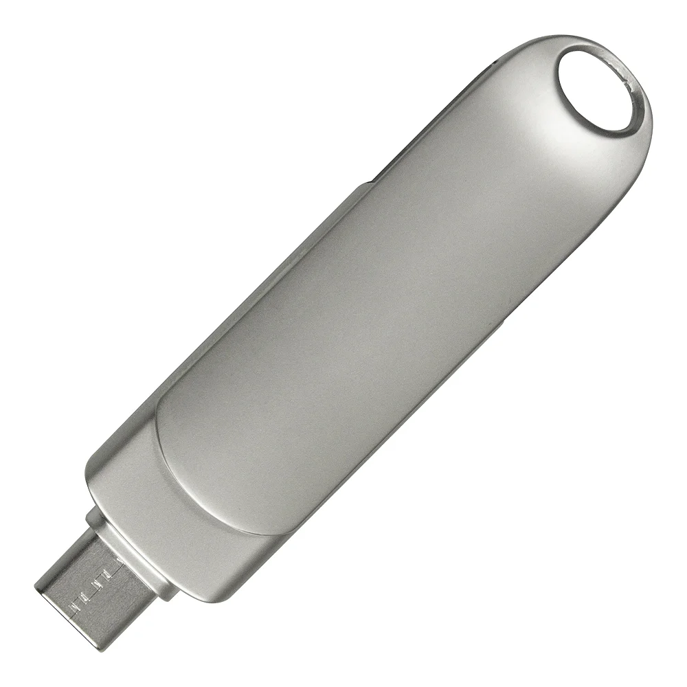Флеш накопитель USB 3.0 + TYPE C Cupertino серебристый матовый - фото 3