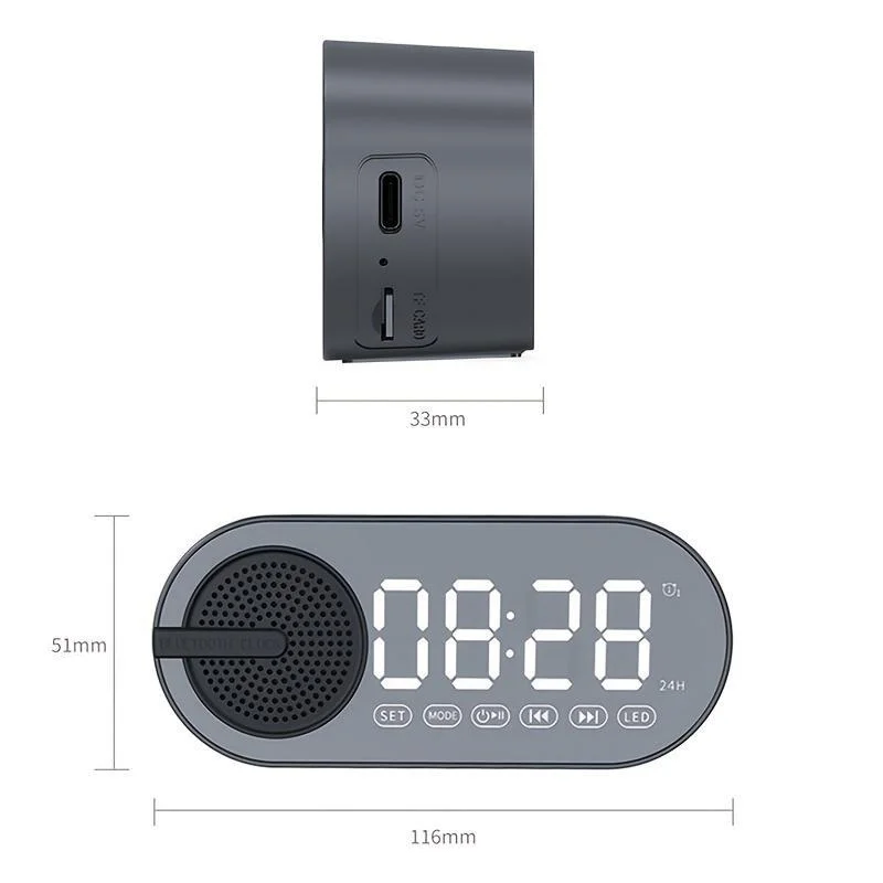 Колонка беспроводная MyTone Sound Clock c часами Черный - фото 2