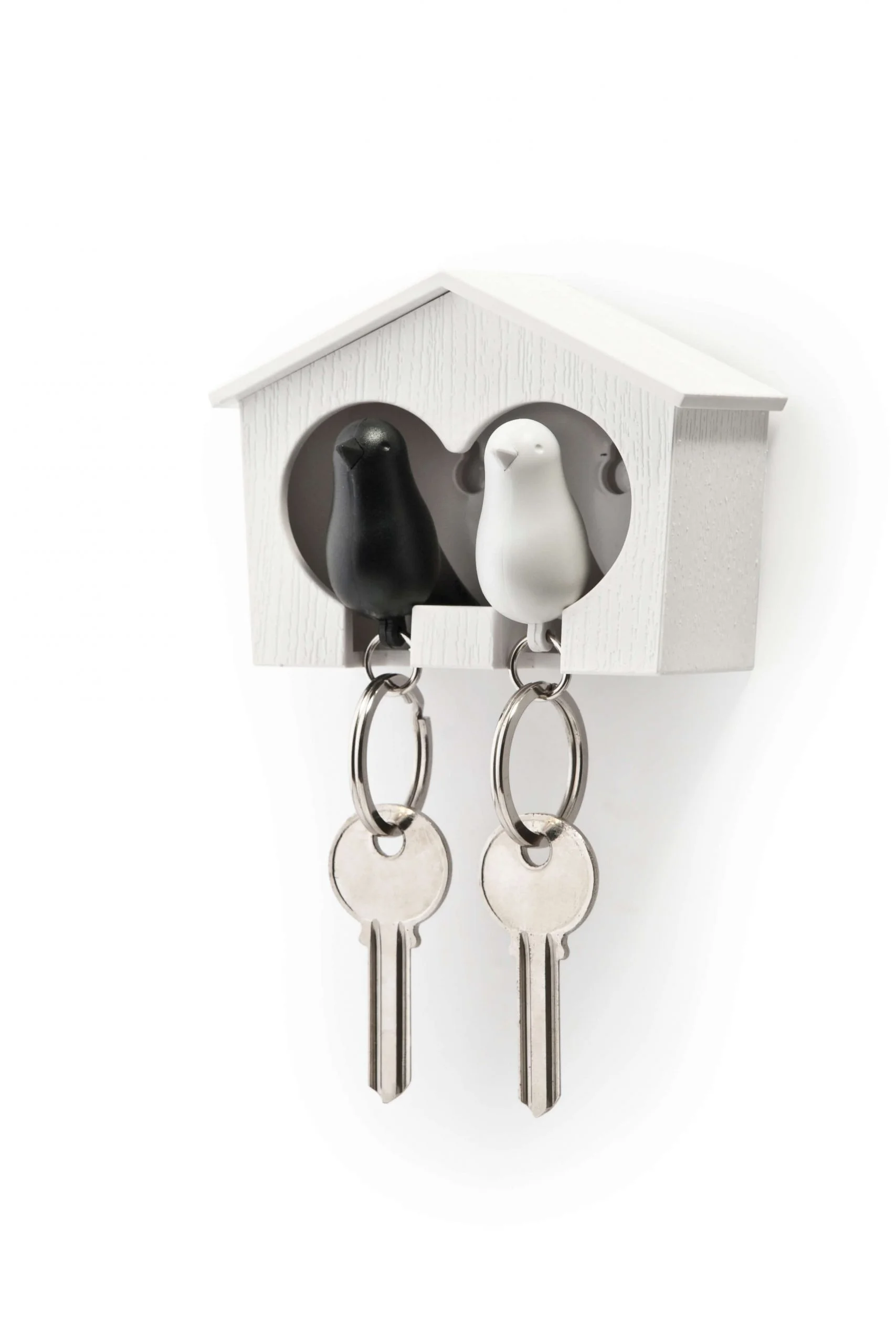 Держатель и брелок для ключей Duo Sparrow, белый, Белый/ черный