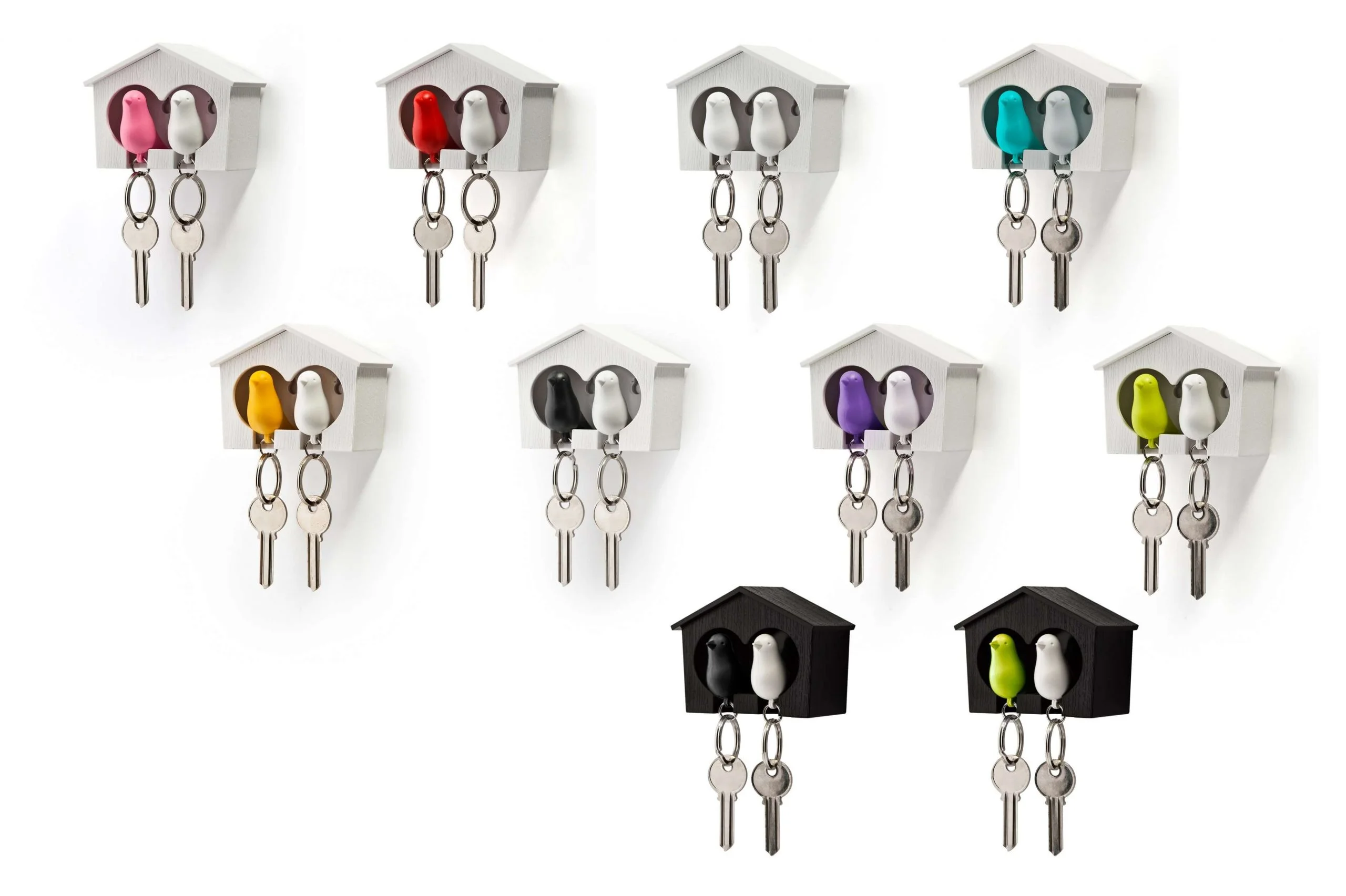 Держатель и брелок для ключей Duo Sparrow белый Белый/ черный - фото 2