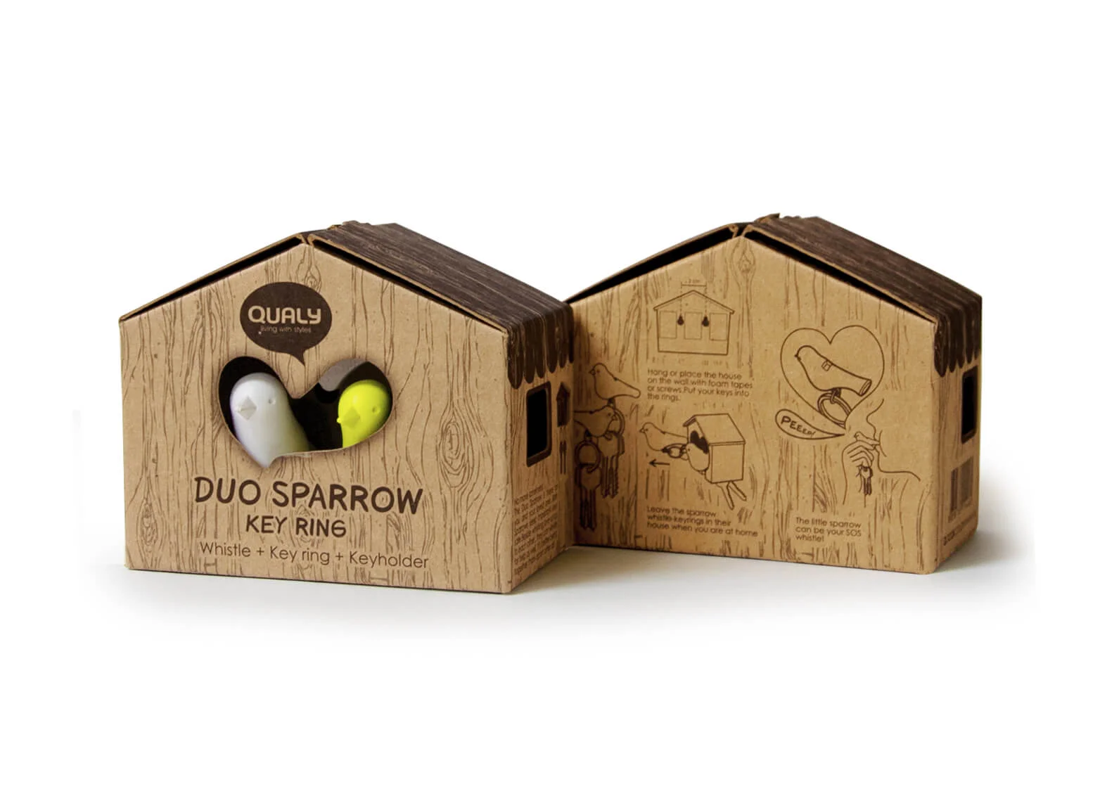 Держатель и брелок для ключей Duo Sparrow белый Белый/ черный - фото 3