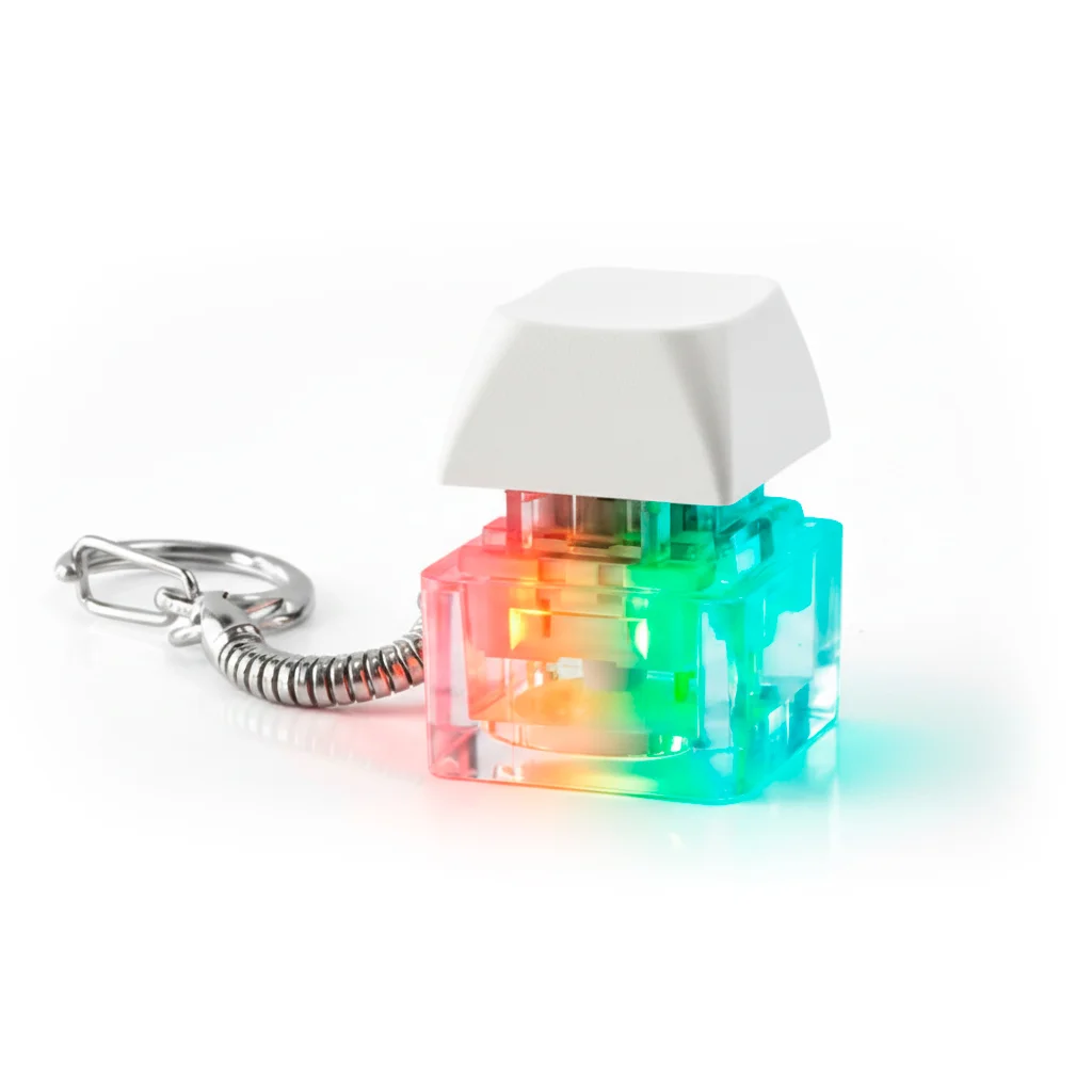 Брелок PUSH ME с LED подсветкой, Белый - фото 2