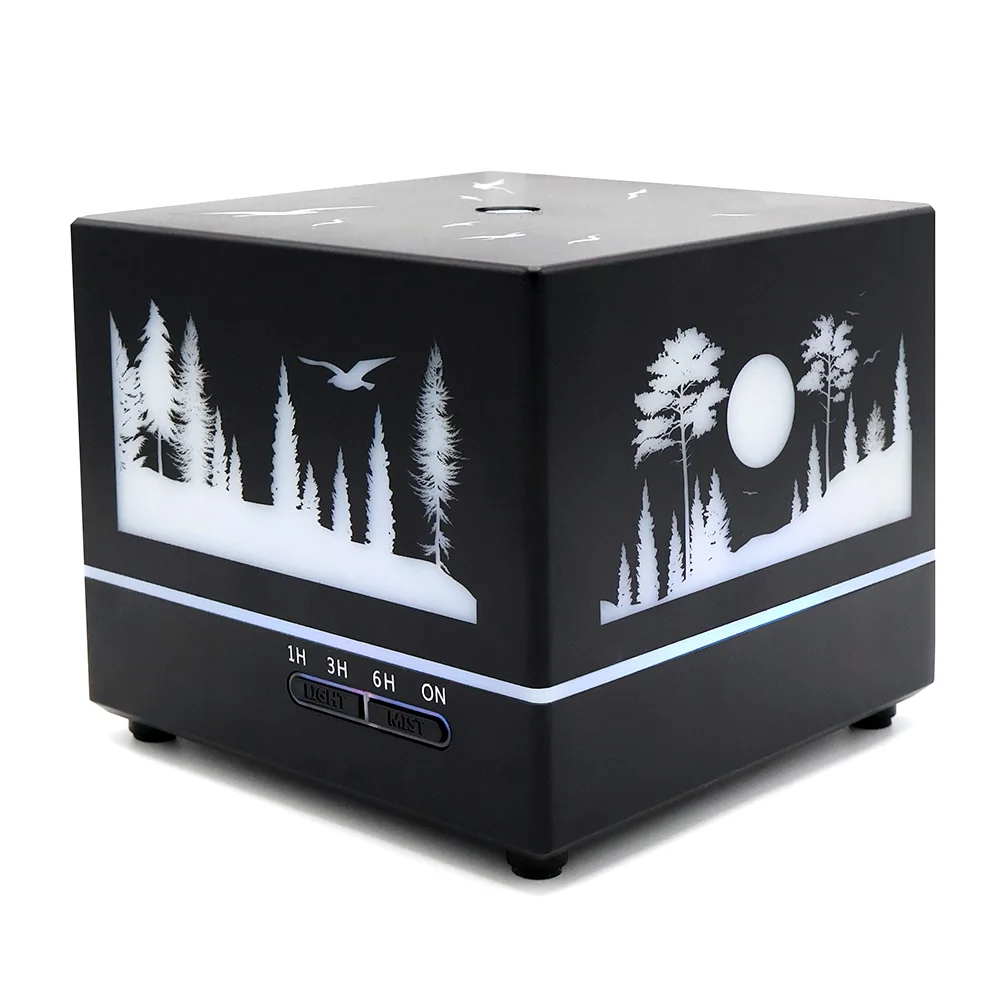 Светодиодный увлажнитель Wisdom с подсветкой гравировки, черный, 550 мл - фото 3