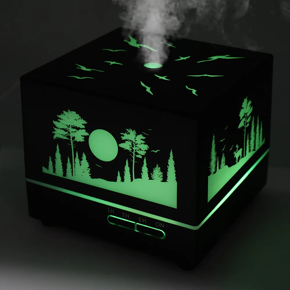 Светодиодный увлажнитель Wisdom с подсветкой гравировки, черный, 550 мл - фото 5