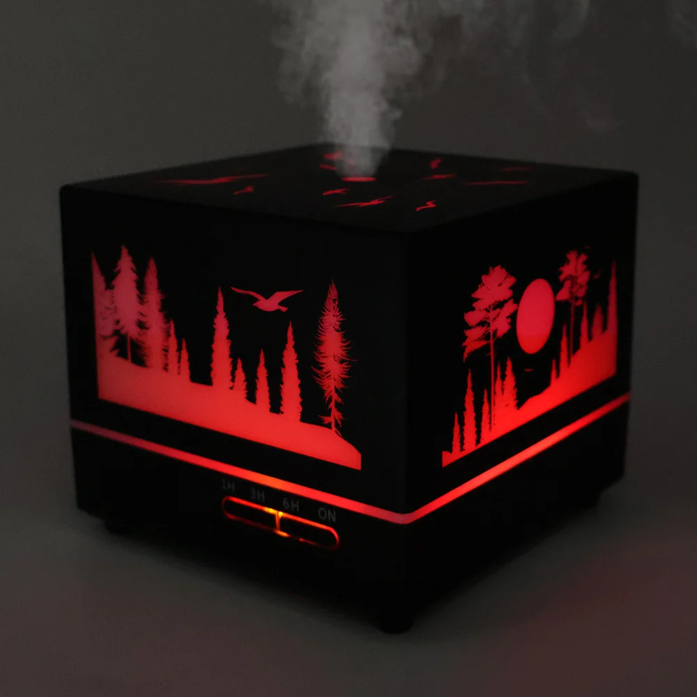 Светодиодный увлажнитель Wisdom с подсветкой гравировки, черный, 550 мл - фото 6