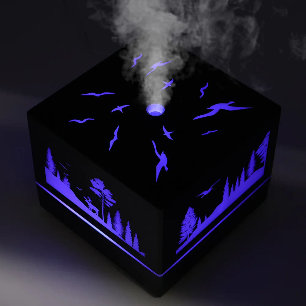 Светодиодный увлажнитель Wisdom с подсветкой гравировки, черный, 550 мл - фото 7