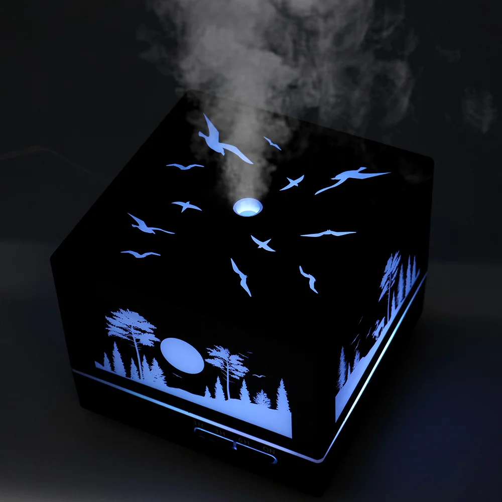 Светодиодный увлажнитель Wisdom с подсветкой гравировки, черный, 550 мл - фото 8