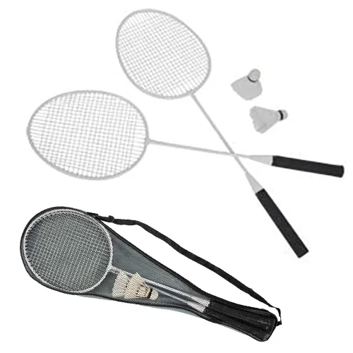 Набор для бадминтона в чехле: 2 ракетки, 2 волана, длина 67 см, нетканый материал, металл, пластик - фото 2