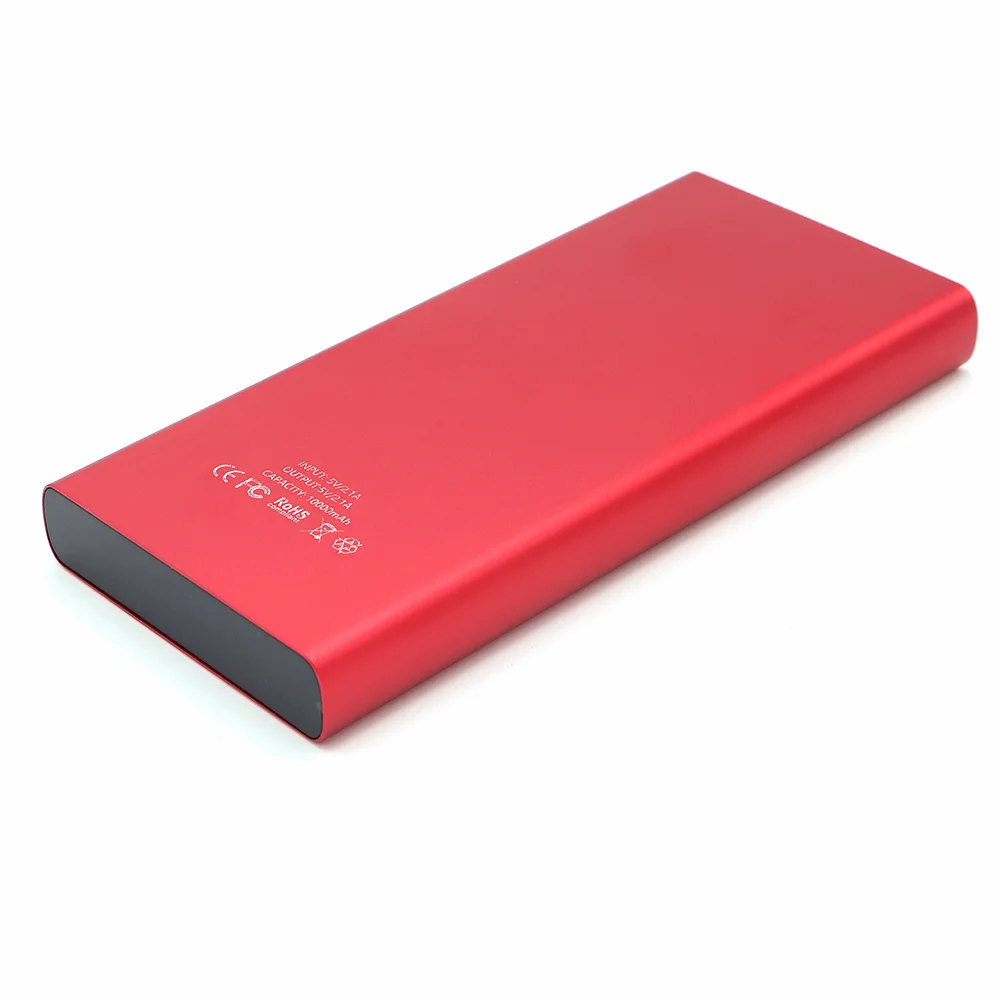 Внешний аккумулятор Höginn в металлическом корпусе 10000mAh красный. - фото 3