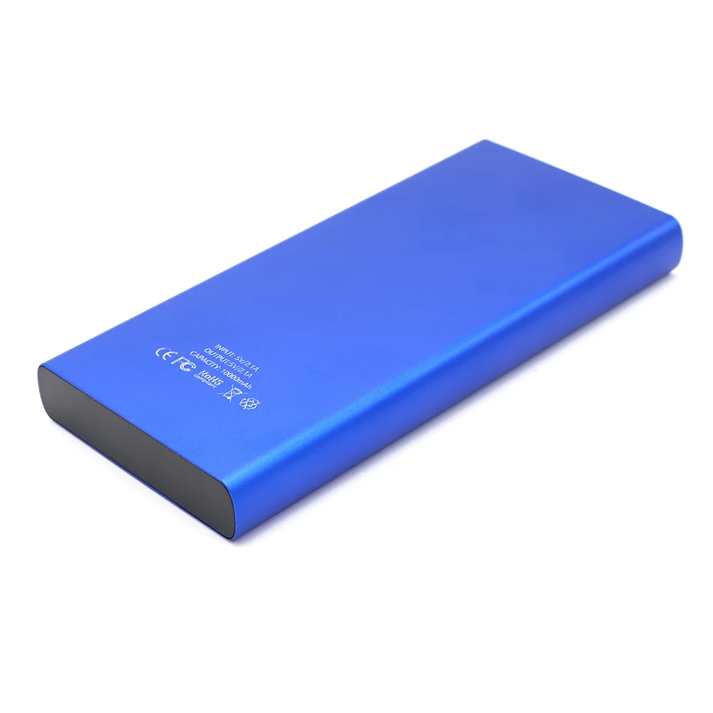 Внешний аккумулятор Höginn в металлическом корпусе 10000mAh синий. - фото 3