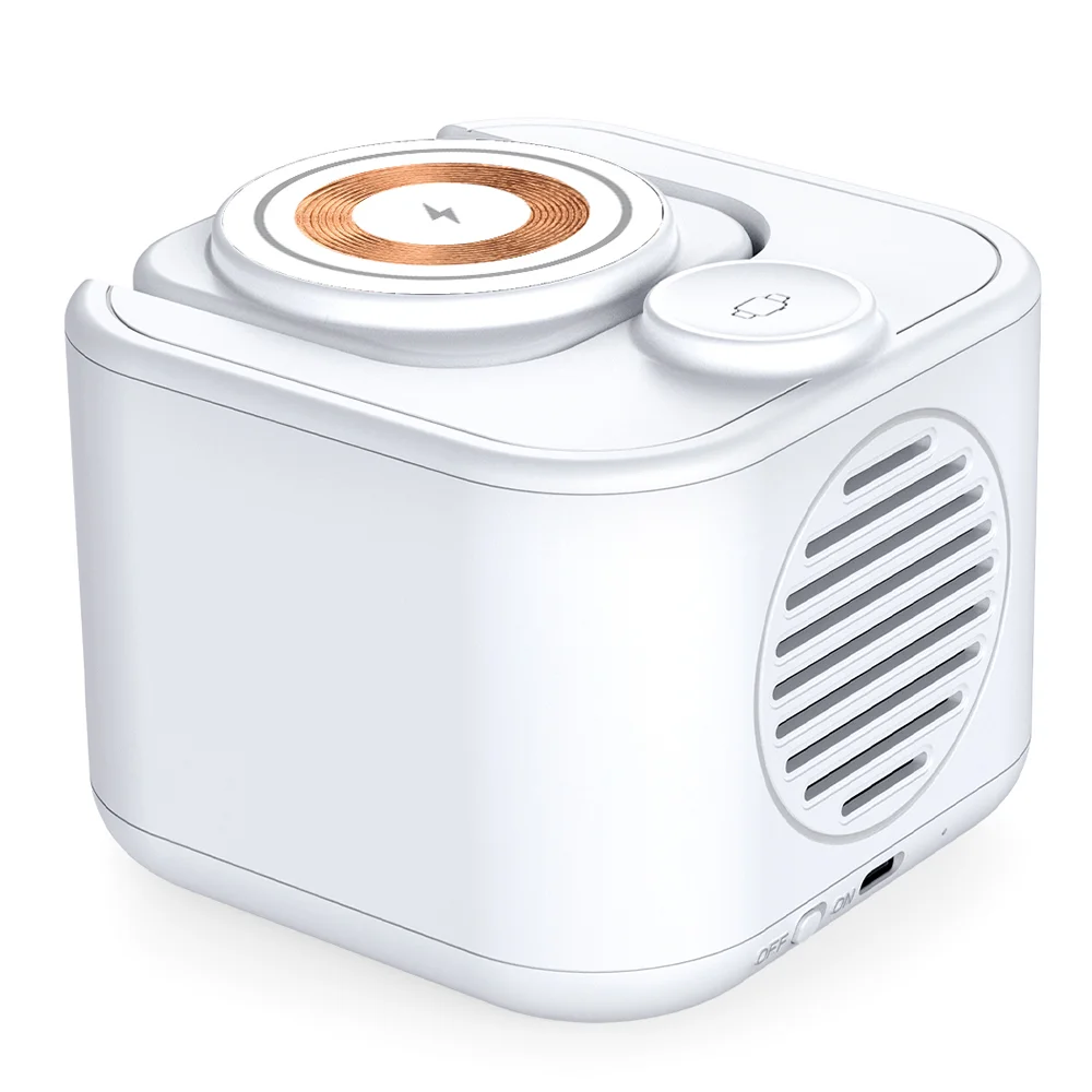 Беспроводная колонка Powerbox 5W с беспроводной зарядкой 15W белый - фото 4