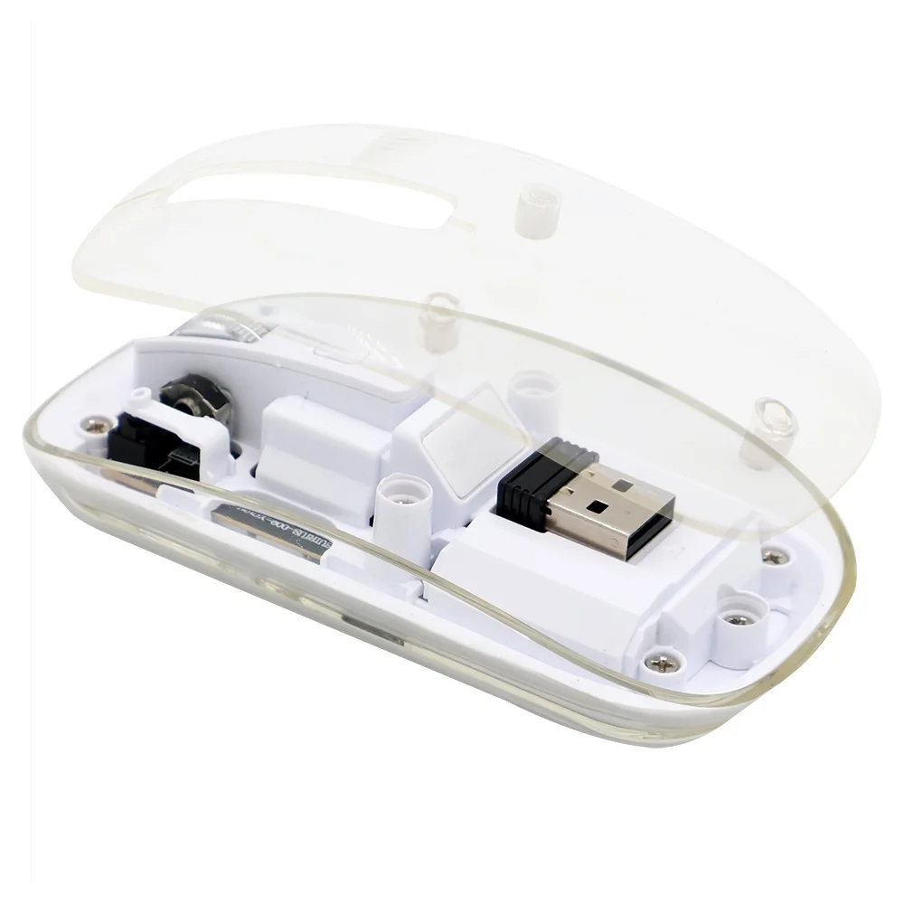 Мышь компьютерная беспроводная прозрачная Limpid, белый - фото 2