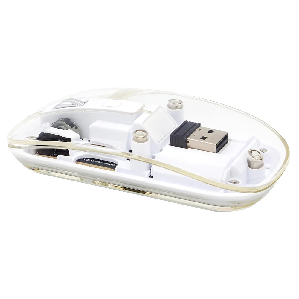 Мышь компьютерная беспроводная прозрачная Limpid, белый - фото 3